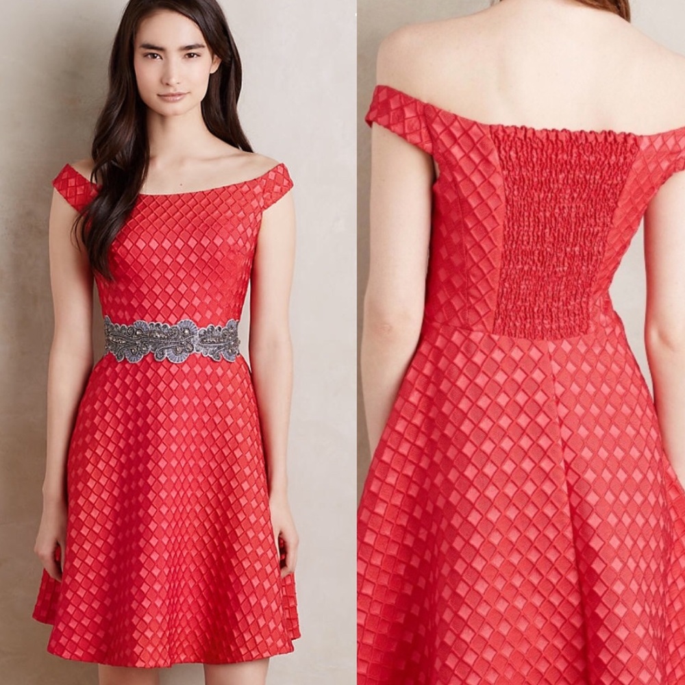 Anthropologie"Moulinette Soeurs" Red Minette Dress